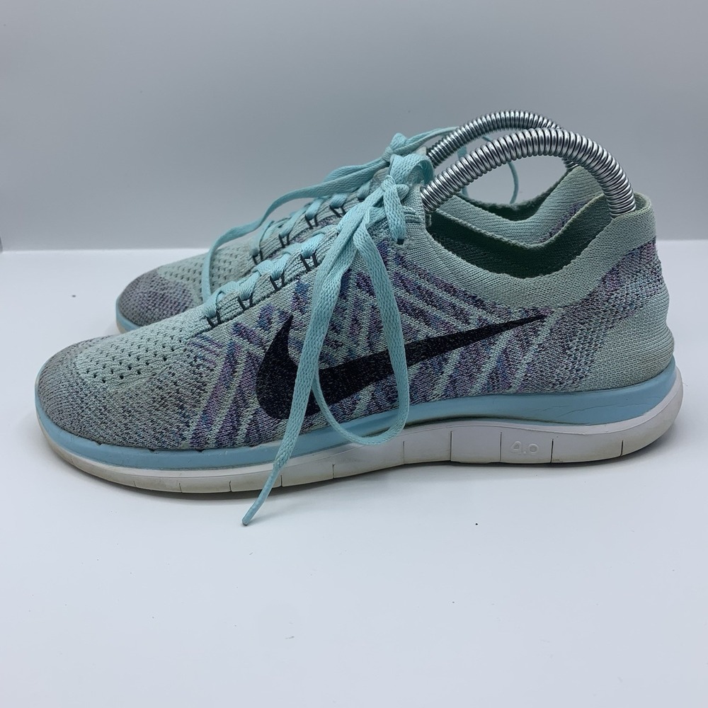 Nike Free 4.0 Flyknit Women's Size 8 Running Shoes Blue Lagoon - Picture 1 of 8